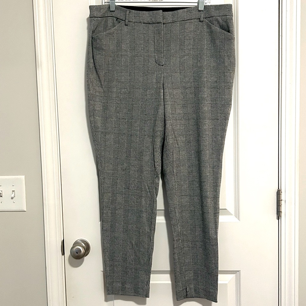 Express Plaid Mid-Rise Skinny Pants